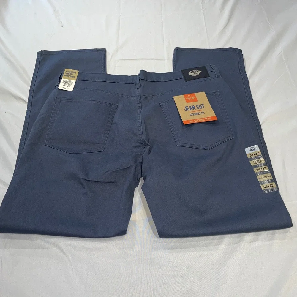 Dockers Mens All Seasons Tech Straight Fit Chino Pants Blue Gray 34x32 NEW